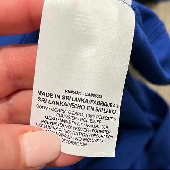 NWOT Nike Mens Dri-Fit T-Shirt Quarter Zip Mock Neck Pullover Royal Blue Large - Picture 4 of 4